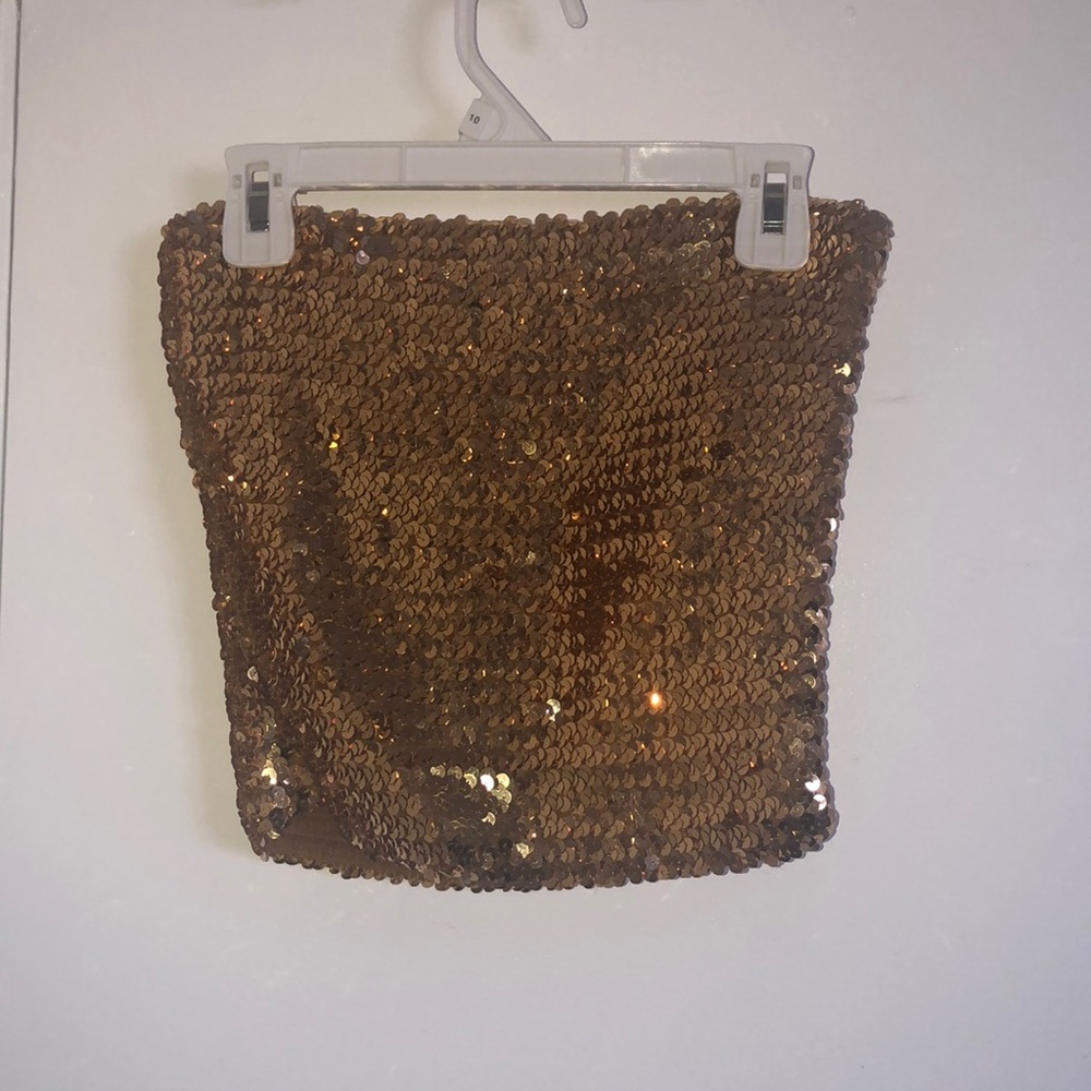 Gold Sequin Tube Top